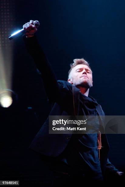 Ronan Keating of Boyzone performs at the Royal Albert Hall on March 11, 2010 in London, England.