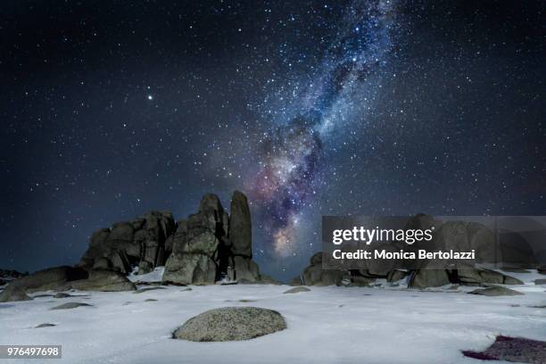 starry night at mount kosciuszko - thredbo stockfoto's en -beelden