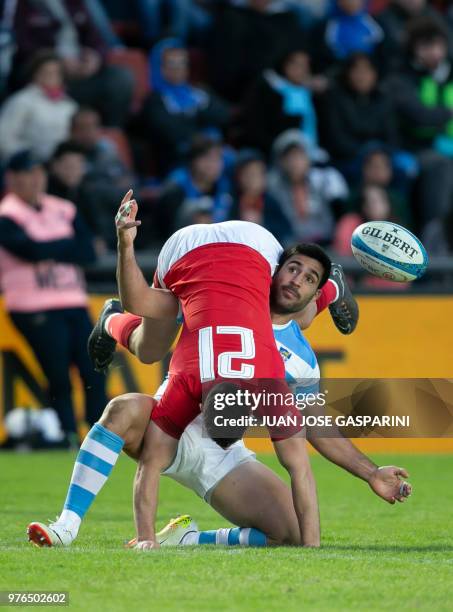 Jeronimo de la Fuente from Argentina in action during the International Test Match between Argentina and Wales at the Brigadier Estanislao Lopez...