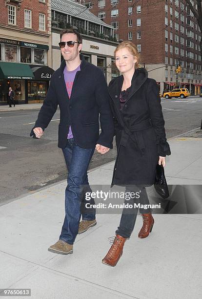 James Van Der Beek and Kimberly Brook leave Nellos restaurant on March 11, 2010 in New York City.