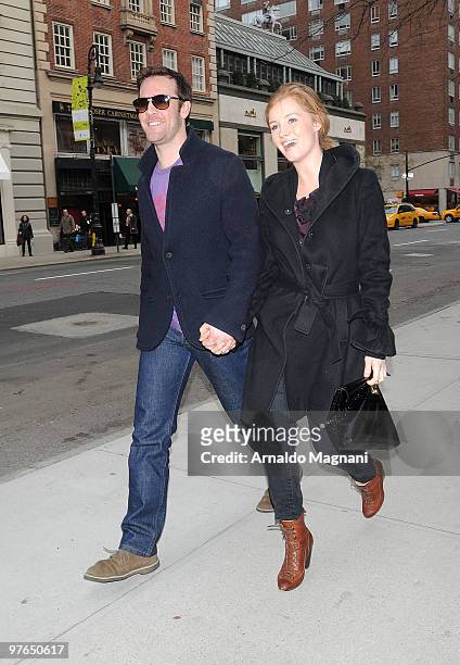James Van Der Beek and Kimberly Brook leave Nellos restaurant on March 11, 2010 in New York City.