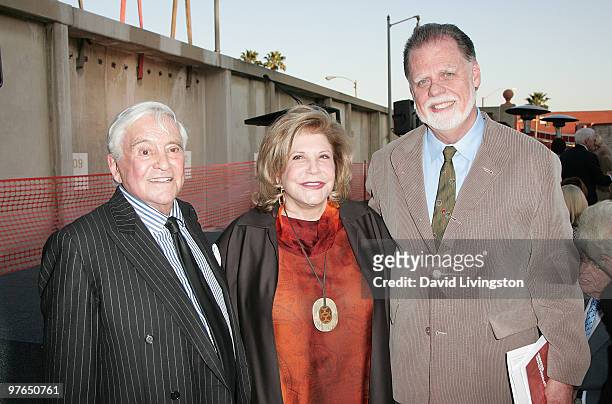 Fred Hayman, philanthropist Wallis Annenberg and director Taylor Hackford attend the Wallis Annenberg Center for the Performing Arts groundbreaking...