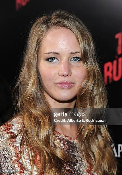 Actress Jennifer Lawrence arrives at the premiere of Apparition's "The Runaways" held at ArcLight Cinemas Cinerama Dome on March 11, 2010 in Los...