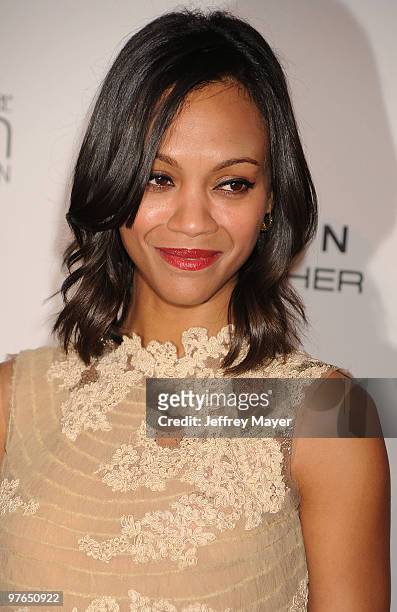 Actress Zoe Saldana attends the 3rd Annual Essence Black Women In Hollywood Luncheon at Beverly Hills Hotel on March 4, 2010 in Beverly Hills,...