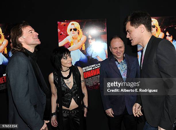 Producer William Pohlad, musician Joan Jett, Apparition CEO Bob Berney, and actor Michael Shannon arrive at the premiere of Apparition's "The...