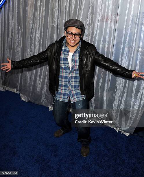 Contestant Andrew Garcia arrives at Fox's Meet the Top 12 "American Idol" finalists held at Industry on March 11, 2010 in Los Angeles, California.