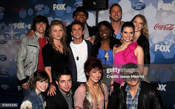 Top 12 contestants Tim Urban, Michael Lynche, Casey James, Didi Benami, Crystal Bowersox, Aaron Kelly, Paige Miles, Katie Stevens, Siobhan Magnus,...