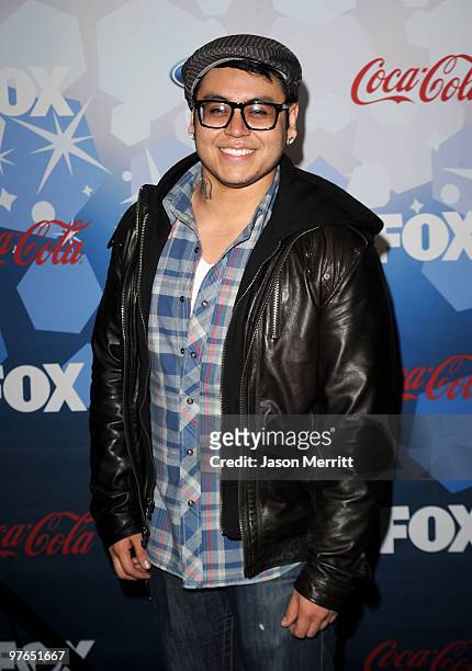 Contestant Andrew Garcia arrives at Fox's Meet The Top 12 "American Idol" Finalists at Industry on March 11, 2010 in Los Angeles, California.