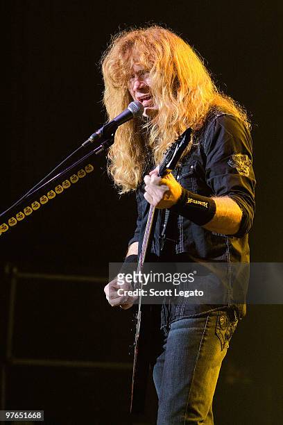 Dave Mustaine of Megadeth performs at the Egyptian Room, Murat Centre on March 11, 2010 in Indianapolis, Indiana.