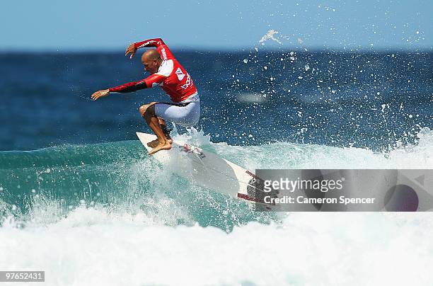 Kelly Slater of the United States wipes out during an aerial expression session on day one of Surfsho at Bondi Beach on March 12, 2010 in Sydney,...