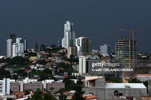 Storm approaches Tegucigalpa on June 16, 2018.