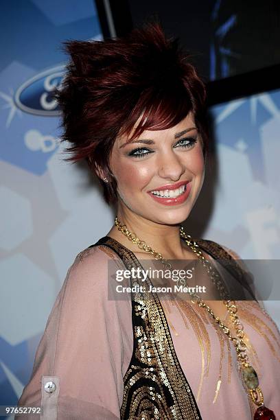 Contestant Lacey Brown arrives at Fox's Meet The Top 12 "American Idol" Finalists at Industry on March 11, 2010 in Los Angeles, California.