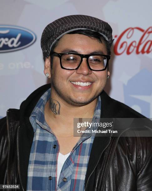 Andrew Garcia arrives to the "American Idol" - Top 12 party held at Industry on March 11, 2010 in Los Angeles, California.