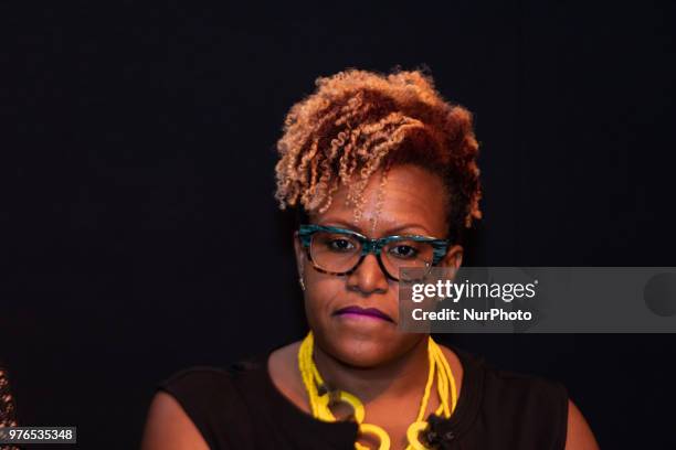 Panelist Tia Smith, Exec. In Charge of Production and Sr. Dir. Of Programming and Production, TV One, after the screening of TV Ones Evidence of...