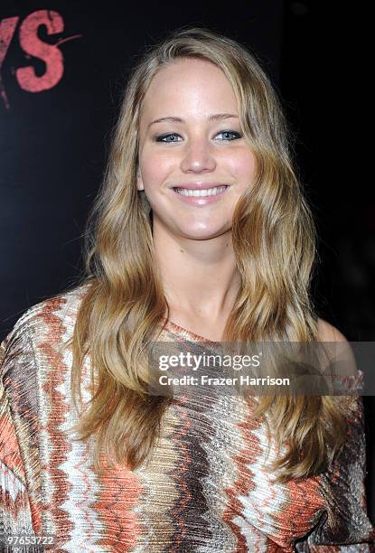 Actress Jennifer Lawrence arrives at the premiere of Apparition's 'The Runaways' held at ArcLight Cinemas Cinerama Dome on March 11, 2010 in Los...