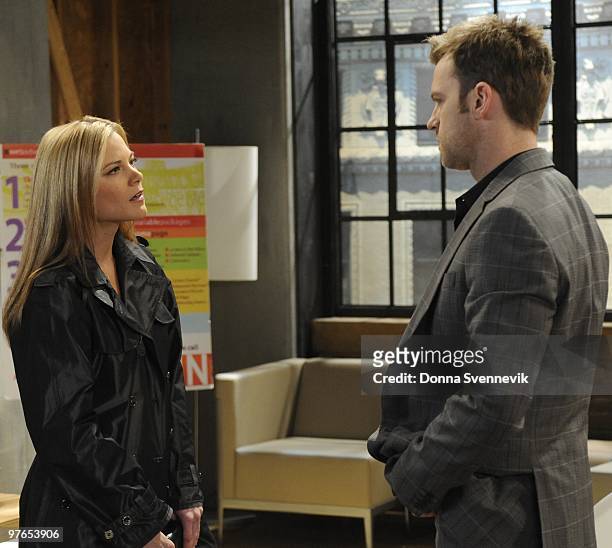 Gina Tognoni and Trevor St. John in a scene that airs the week of March 15, 2010 on Disney General Entertainment Content via Getty Images Daytime's...