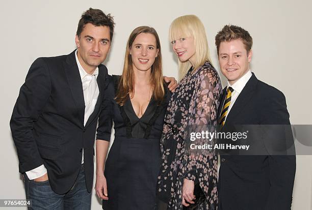 Euan Rellie, Lies Maculan, Erin Fetherston and Kipton Cronkite attend the opening of Lies Maculan's pop-up art installation "The Dream Shop" on March...