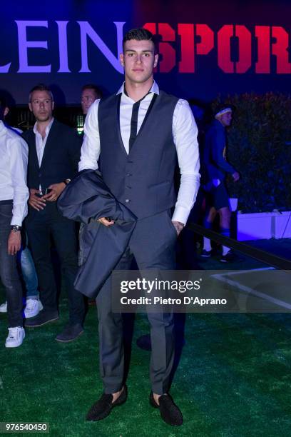 Pietro Pellegri attends the Plein Sport show during Milan Men's Fashion Week Spring/Summer 2019 on June 16, 2018 in Milan, Italy.