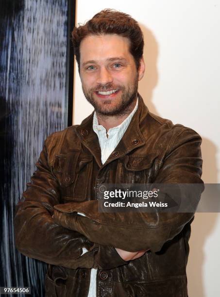 Actor Jason Priestly attends the opening night reception of Paul Robinson's 'Transparent' at Sunset Millenium on March 11, 2010 in West Hollywood,...