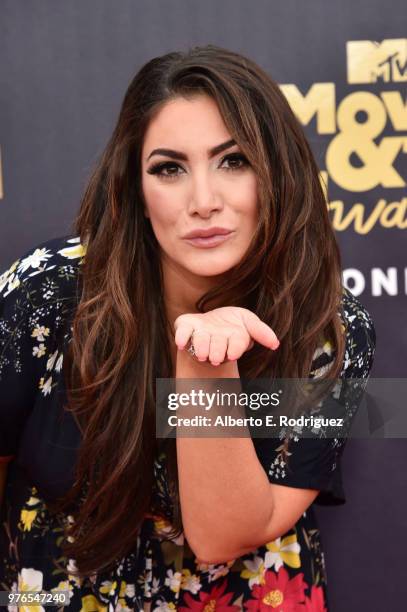 Internet personality Deena Nicole Cortese attends the 2018 MTV Movie And TV Awards at Barker Hangar on June 16, 2018 in Santa Monica, California.