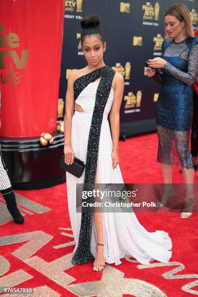 Actor Liza Koshy attends the 2018 MTV Movie And TV Awards at Barker Hangar on June 16, 2018 in Santa Monica, California.