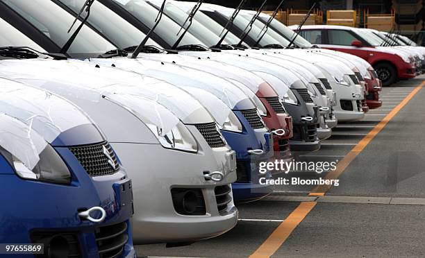 Suzuki Motor Corp. Swift vehicles bound for shipment are parked in a lot at the company's Kosai Plant in Kosai City, Shizuoka prefecture, Japan, on...