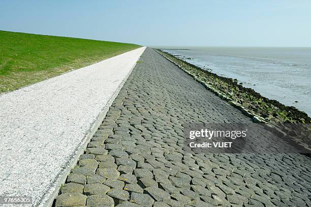 dutch dyke - levee stock pictures, royalty-free photos & images