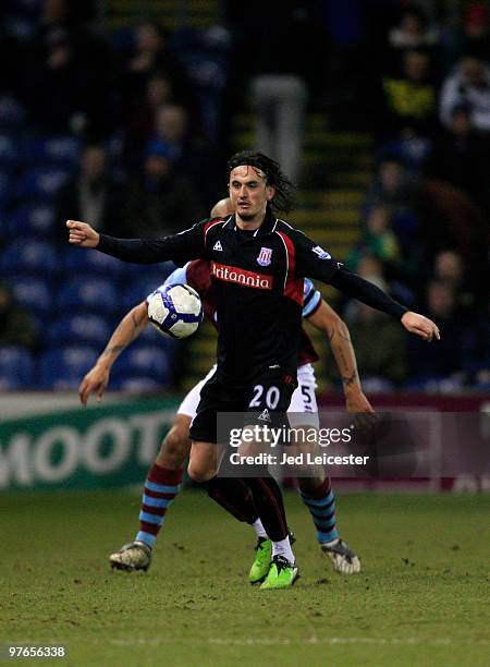 Tuncay Sanli of Stoke City during the Barclays Premier League match between Burnley and Stoke City at Turfmoor Ground on March 10, 2010 in Burnley,...