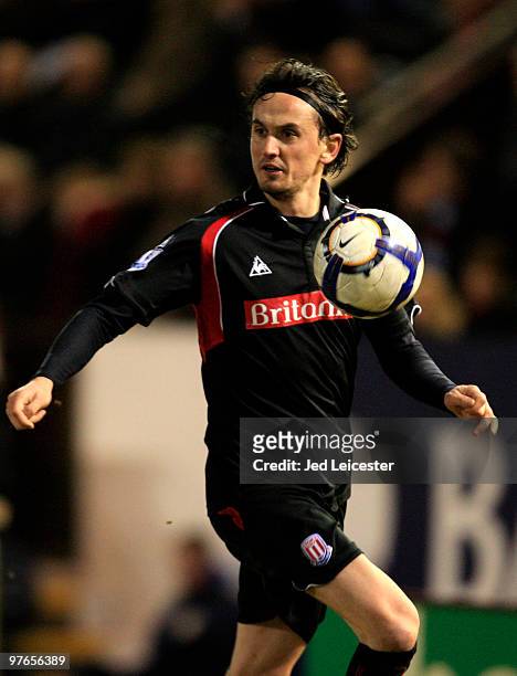 Tuncay Sanli of Stoke City during the Barclays Premier League match between Burnley and Stoke City at Turfmoor Ground on March 10, 2010 in Burnley,...