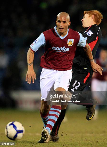 Clarke Carlisle of Burnley during the Barclays Premier League match between Burnley and Stoke City at Turfmoor Ground on March 10, 2010 in Burnley,...