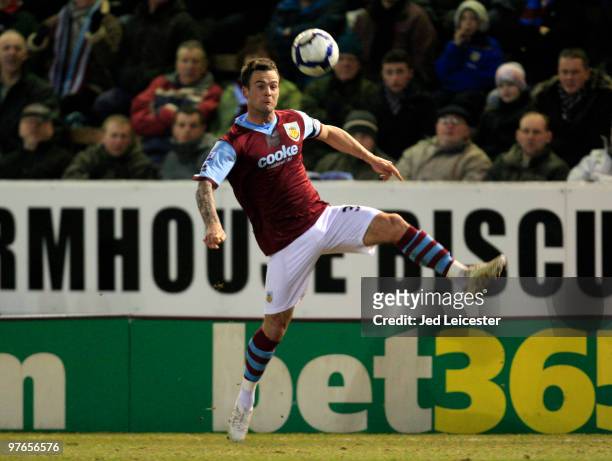 Danny Fox of Burnley during the Barclays Premier League match between Burnley and Stoke City at Turfmoor Ground on March 10, 2010 in Burnley, England.