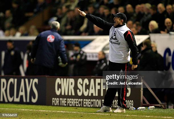 Stoke City manager Tony Pulis during the Barclays Premier League match between Burnley and Stoke City at Turfmoor Ground on March 10, 2010 in...