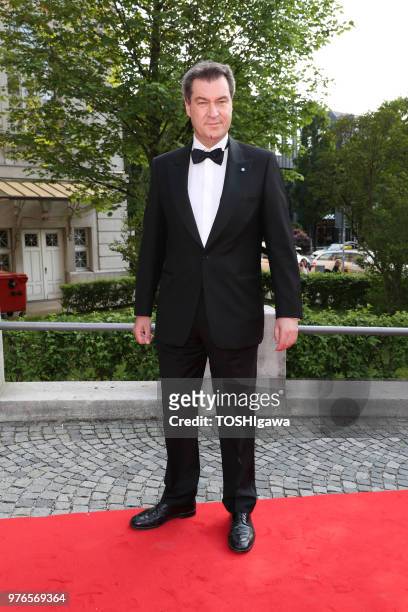 Dr. Markus Soeder attends the Bayerischer Fernsehpreis at Prinzregententheater on May 18, 2018 in Munich, Germany.