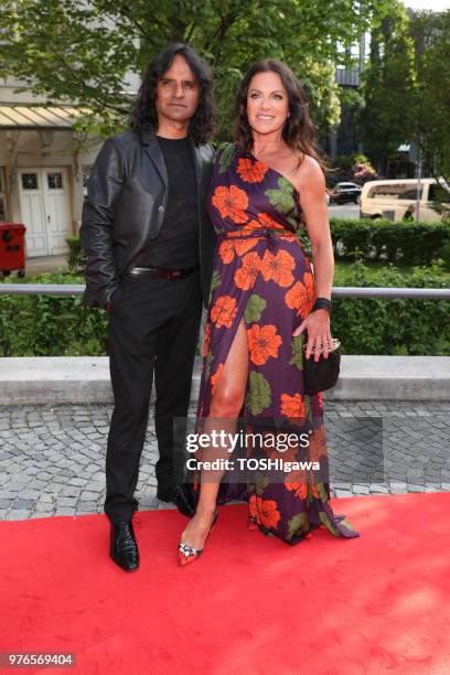 Jose Campos and his girlfrend Christine Neubauer attend the Bayerischer Fernsehpreis at Prinzregententheater on May 18, 2018 in Munich, Germany.