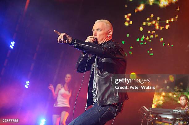 Baxxter of Scooter performs on stage at the Palladium on March 11, 2010 in Cologne, Germany.