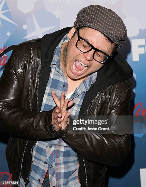 Contestant Andrew Garcia arrives at Fox's Meet The Top 12 'American Idol' Finalists at Industry on March 11, 2010 in Los Angeles, California.