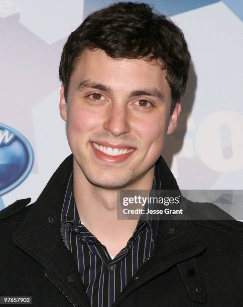 Actor John Francis Daley arrives at Fox's Meet The Top 12 'American Idol' Finalists at Industry on March 11, 2010 in Los Angeles, California.