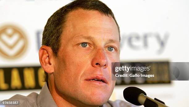 Cyclist Lance Armstrong during a news conference in Constantia, Cape Town, South Africa. Armstrong, who has won the Tour de France seven times, is...