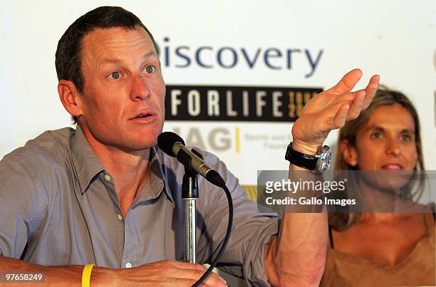 Cyclist Lance Armstrong during a news conference in Constantia, Cape Town, South Africa. Armstrong, who has won the Tour de France seven times, is...