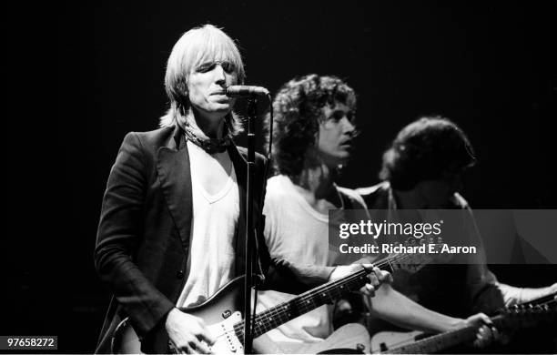 Tom Petty and the Heartbreakers perform live at The Palladium in New York on November 11 1979 L-R Tom Petty, Mike Campbell, Ron Blair