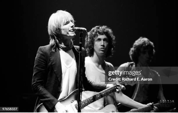 Tom Petty and the Heartbreakers perform live at The Palladium in New York on November 11 1979 L-R Tom Petty, Mike Campbell, Ron Blair