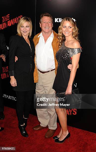 Actors Tatum O'Neal, Ryan O'Neal and Marquetta arrives at the "The Runaways" Premiere at ArcLight Cinemas Cinerama Dome on March 11, 2010 in...
