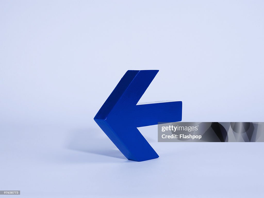 Blue arrow pointing sideways
