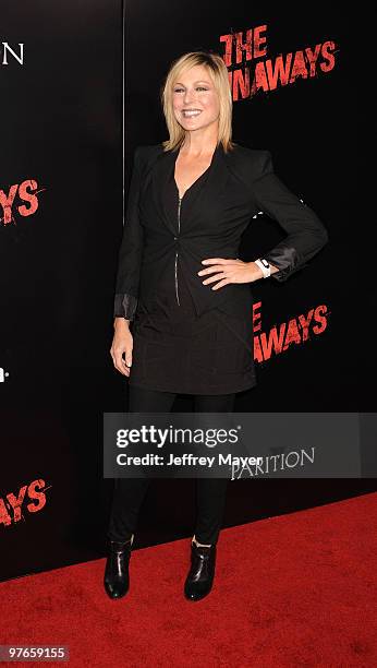 Actress Tatum O'Neal arrives at the "The Runaways" Premiere at ArcLight Cinemas Cinerama Dome on March 11, 2010 in Hollywood, California.