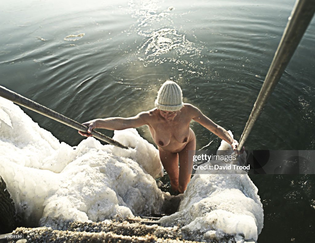 Woman winter bather