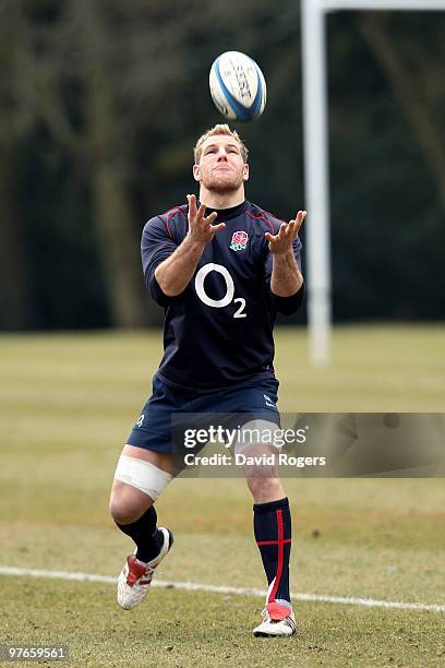 Peter Haskell Rugby Back row forward James Haskell takes a high ball during the England ...
