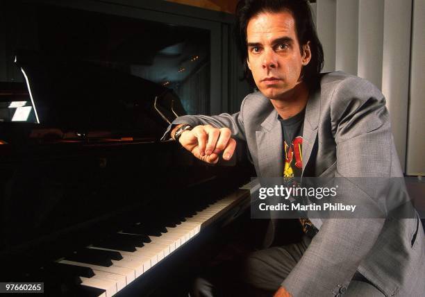 Nick Cave poses for a portrait at ABC Studio on 5th January 2001 in Melbourne, Australia.