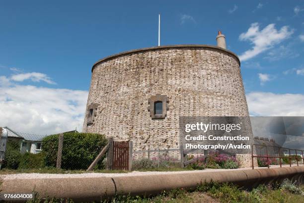 Martello tower converted to residential use, Felixstowe, Suffolk, UK.