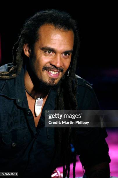 Michael Franti poses on the set of Vodafone Live at the Chapel TV show on 20th September 2006 in Melbourne, Australia.