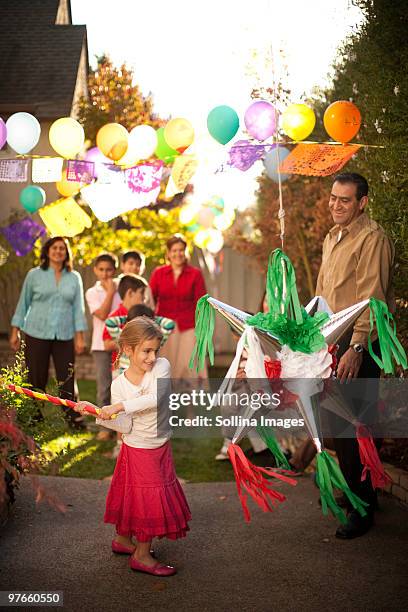 pinata mexican fiesta party game - pinata stock pictures, royalty-free photos & images